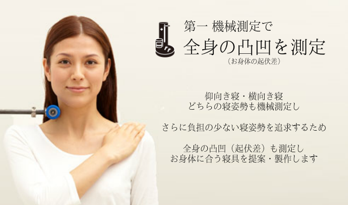 枕 オーダーメイド 大阪 睡眠改善研究室の枕が身体に合う理由【第一 機械測定】